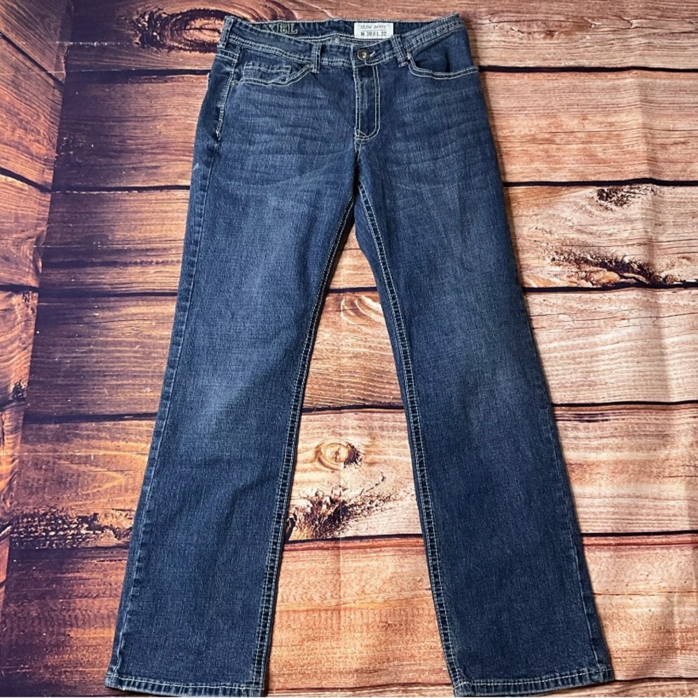 Mens TK Axel Slim Boot Blue Jeans ~ W 30X32 #wearharder To None (PRE OWNED)#1703